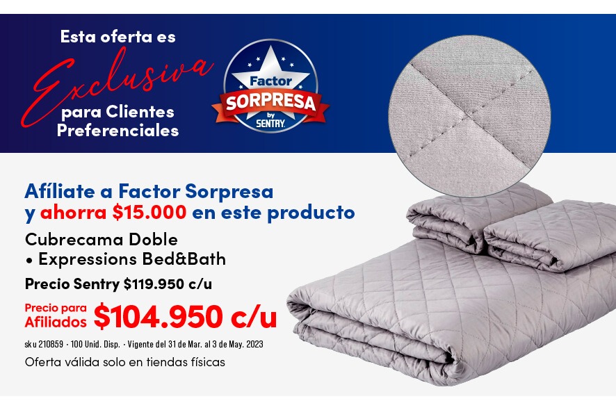 factor sorpresa cubrecama doble