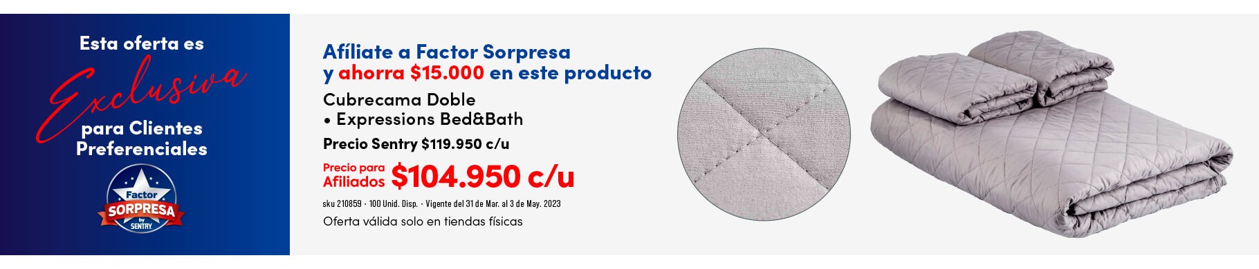 factor sorpresa cubrecama doble