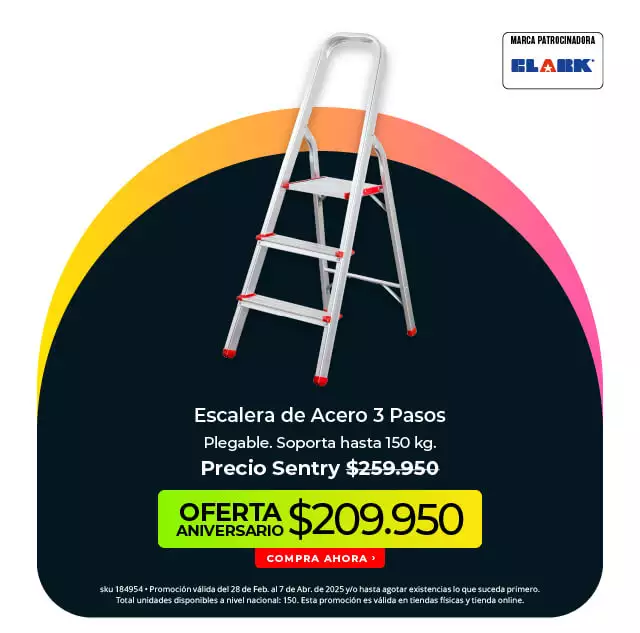 escalera de acero 3 pasos