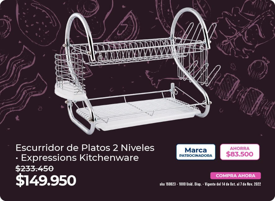 Escurridor de platos 2 niveles