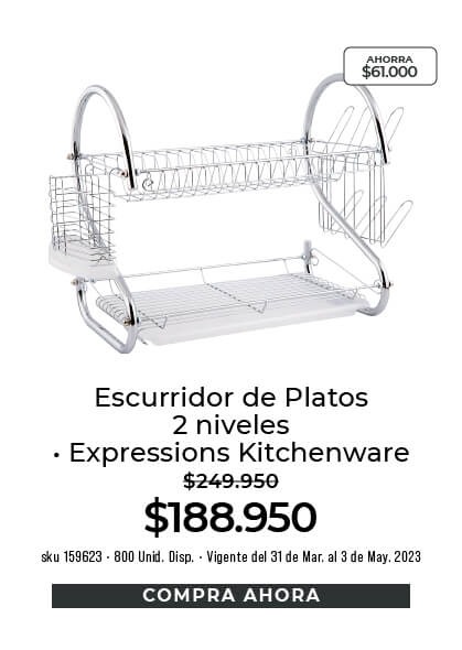 escurridor de platos 2 niveles