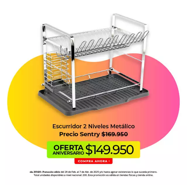 Escurridor 2 niveles metálico