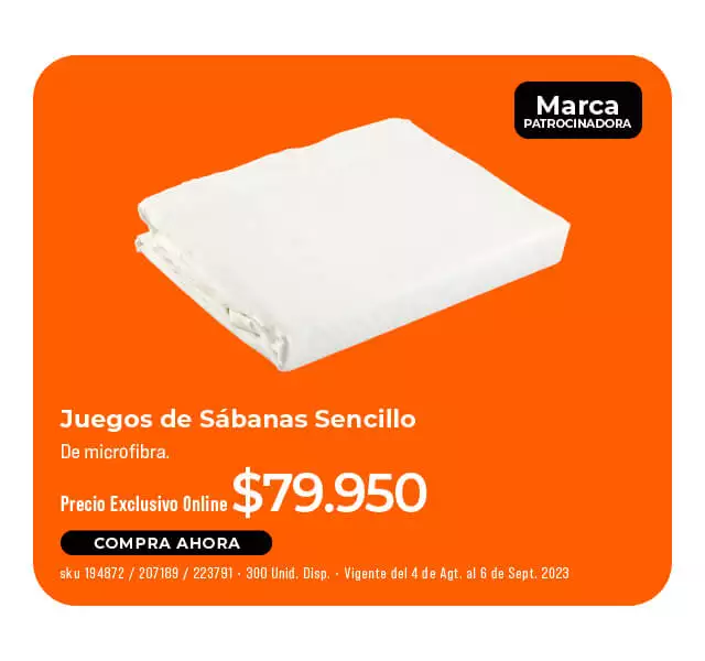 juego de sábanas sencillo