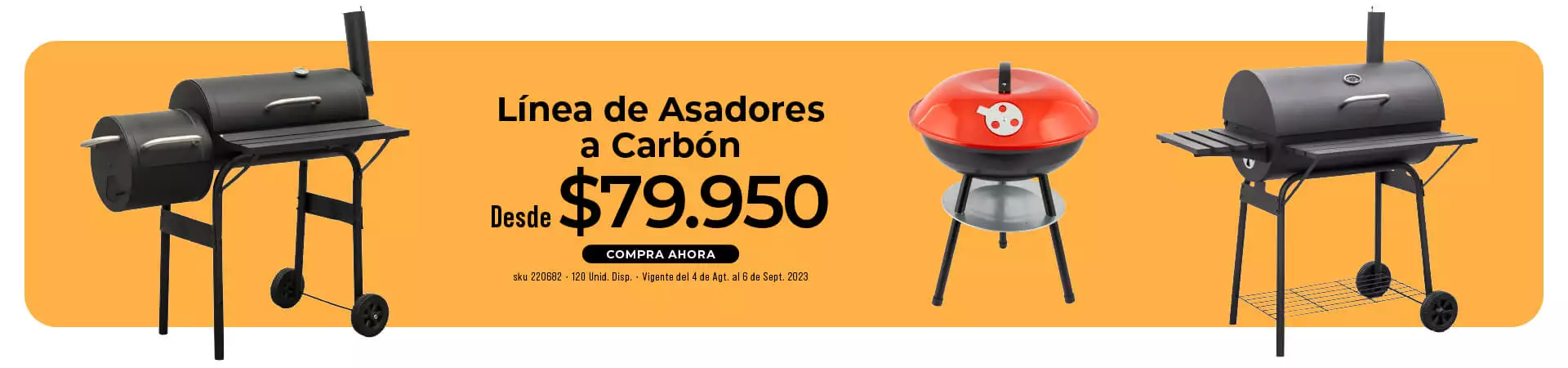 línea de asadores a carbón