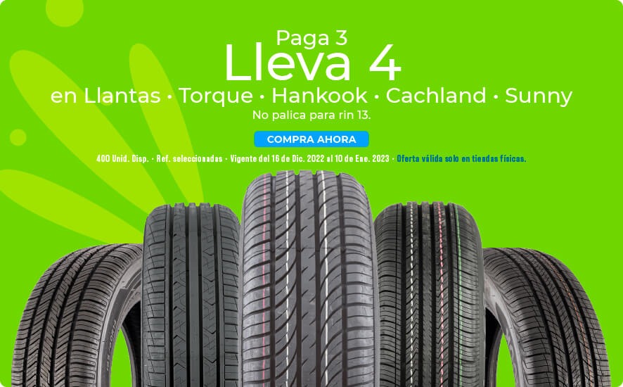 paga 3 lleva 4 en llantas