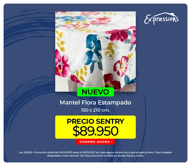 mantel flora estampado