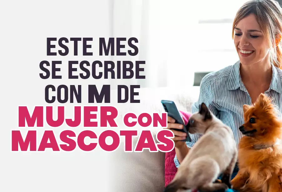 Mujer con mascotas