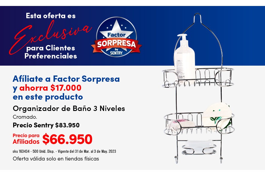 factor sorpresa organizador de baño
