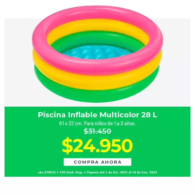 piscina inflable multicolor