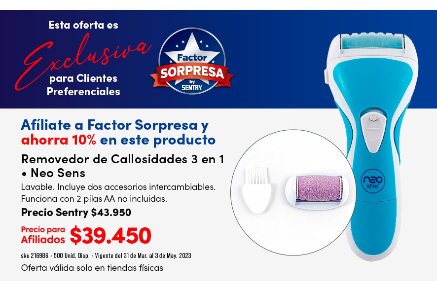 factor sorpresa removedor de callosidades