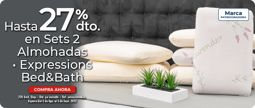hasta 27% de descuento en almohadas
