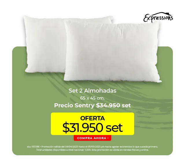 set 2 almohadas