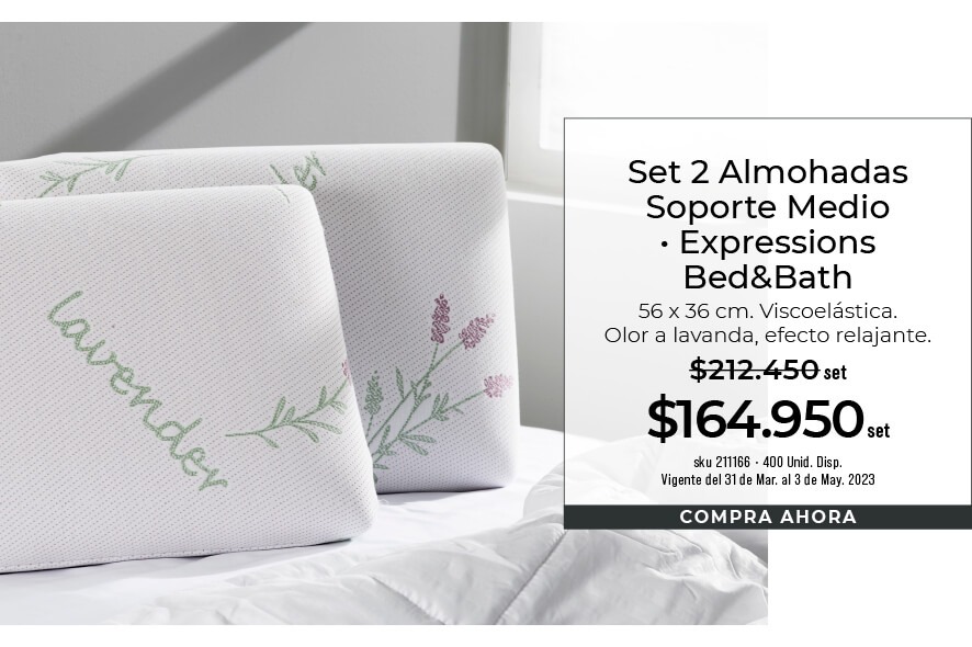 set 2 almohadas soporte medio