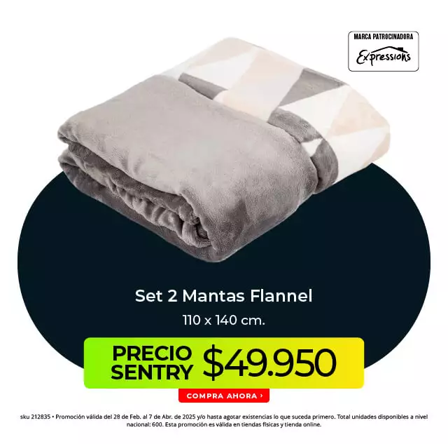 set 2 mantas flannel