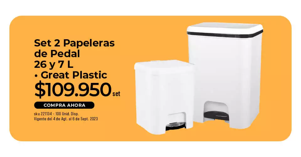 set 2 papeleras de pedal