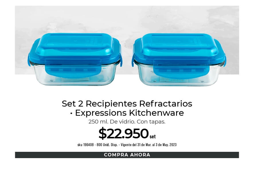 set 2 recipientes refractarios