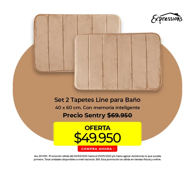 set 2 tapetes line para baño
