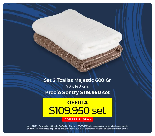 Set 2 toallas majestic 600gr