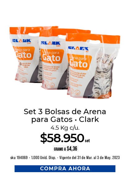 set 3 bolsas de arena para gato
