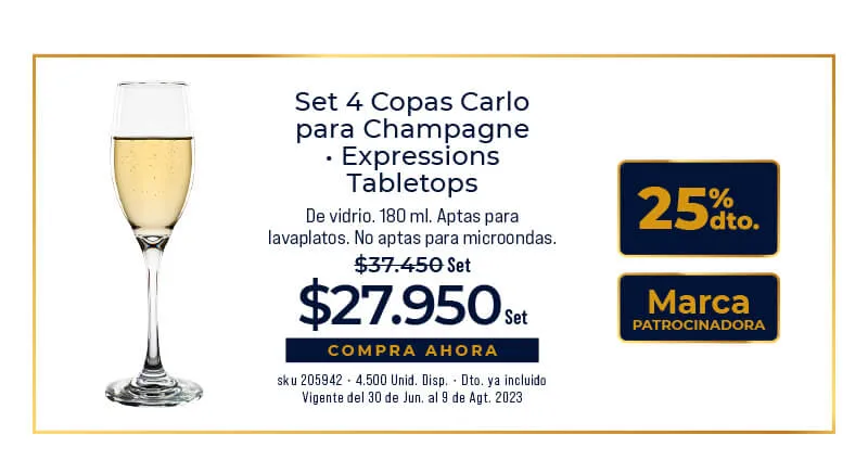 set 4 copas carlo para champagne