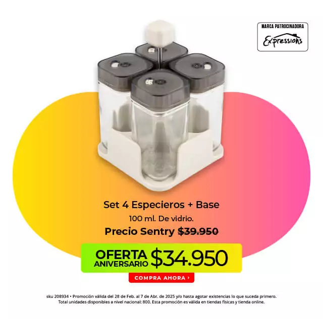 set 4 especieros + base