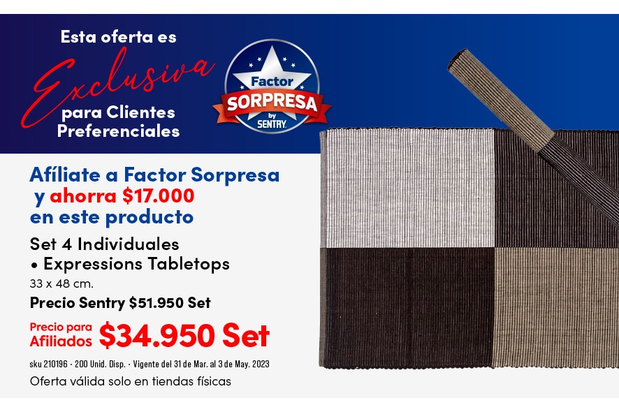 factor sorpresa set 4 individuales