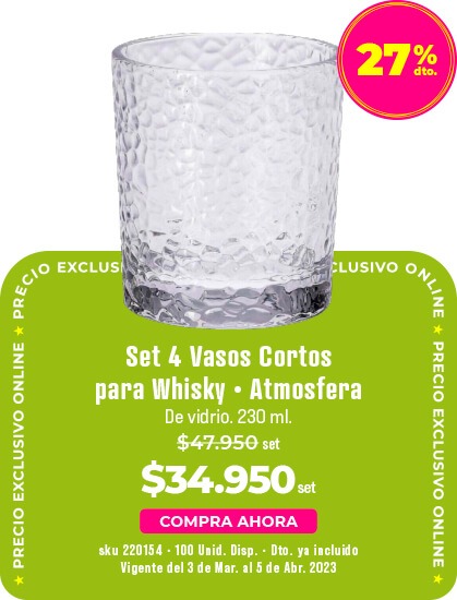set 4 vasos cortos
