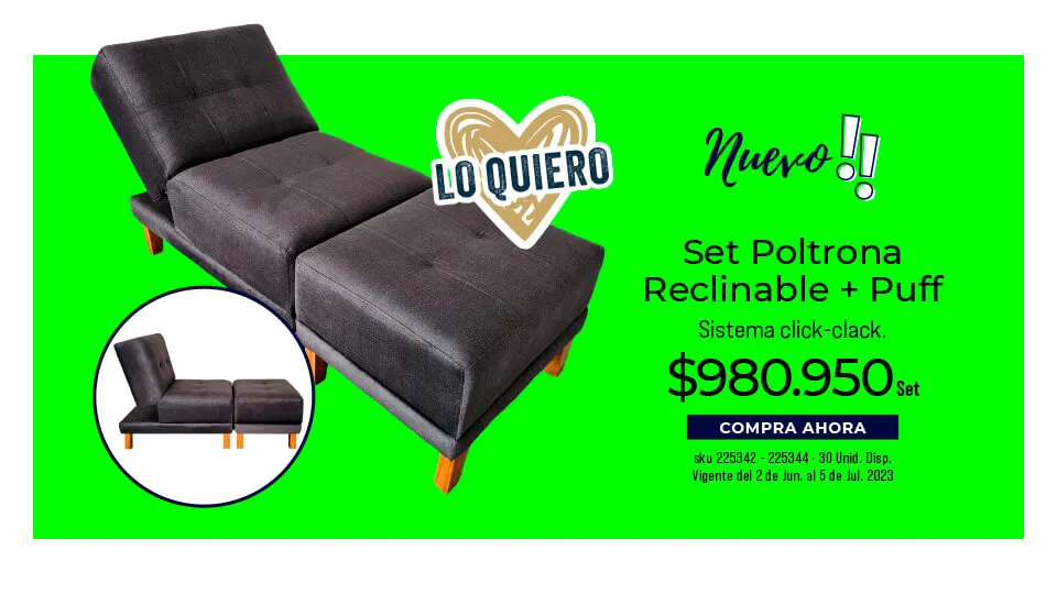set poltronoa reclinable