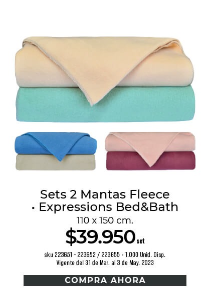 set 2 mantas fleece