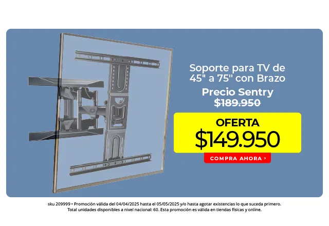 soporte para TV de 45 a 75 con brazo