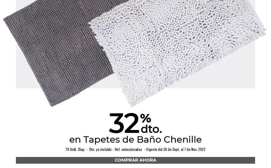 Descuento en tapetes de baño chenille