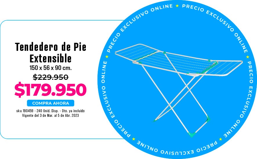 tendedero de pie extensible