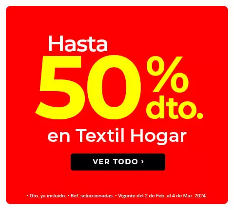 50% textil hogar