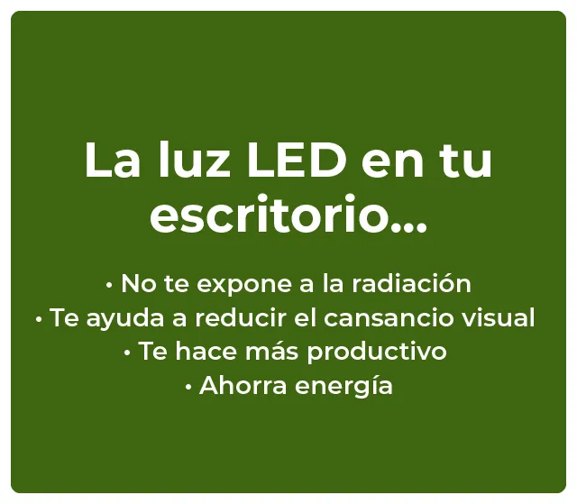 la luz LED en tu escritorio