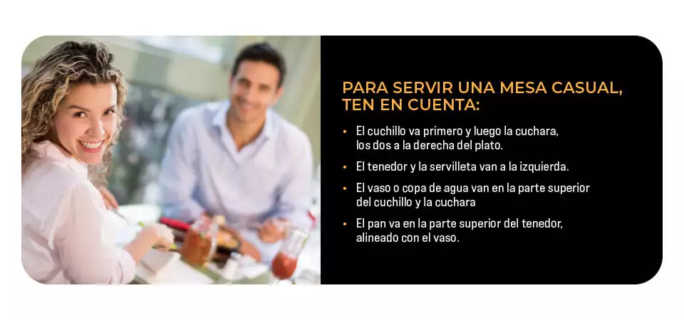 para servir una mesa casual