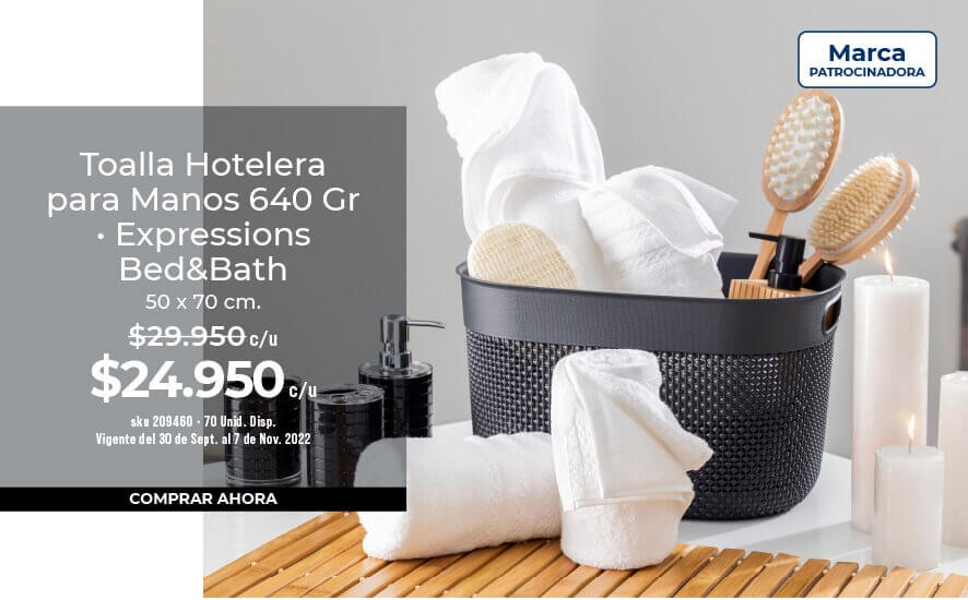 toalla hotelera para manos 640gr