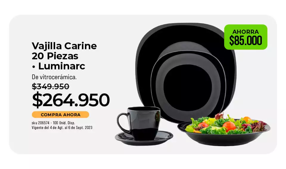 vajilla carine 20 piezas