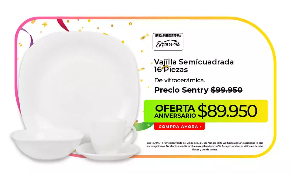 Vajila semicuadrada 16 piezas