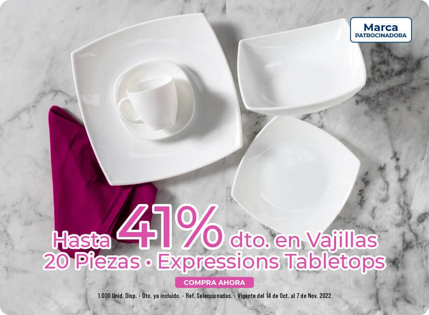 Descuento en vajillas 20 piezas