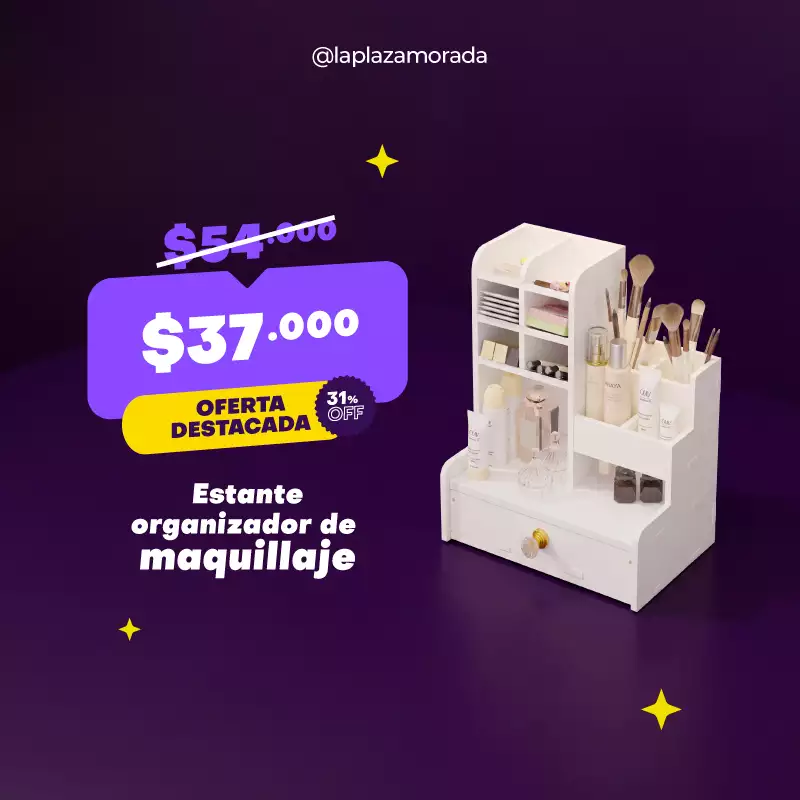 Organizador de maquillaje La Plaza Morada