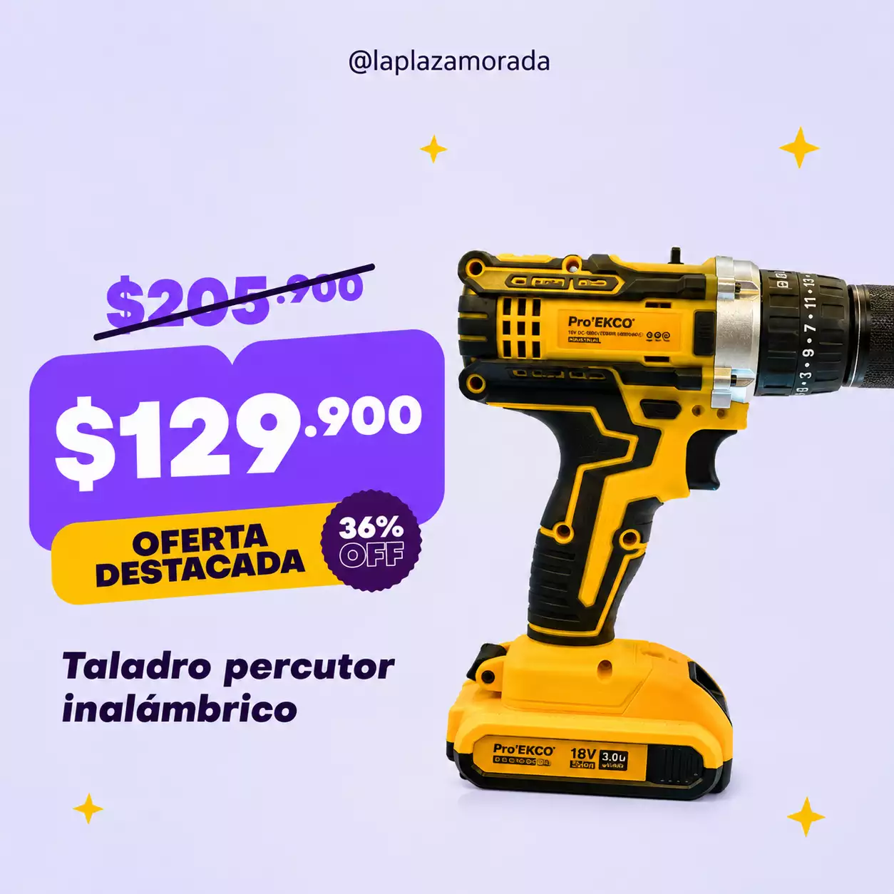 Taladro percutor 48V La Plaza Morada