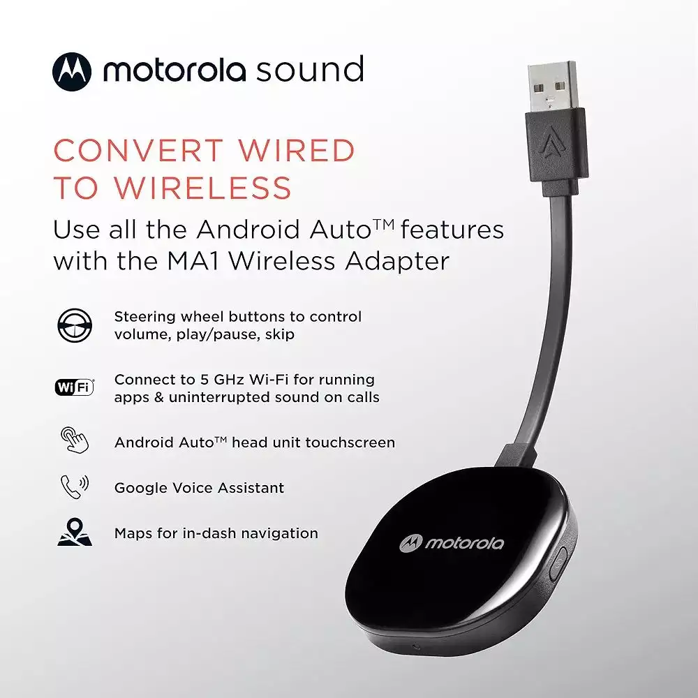 Adaptador inalámbrico Motorola MA1 Android Auto