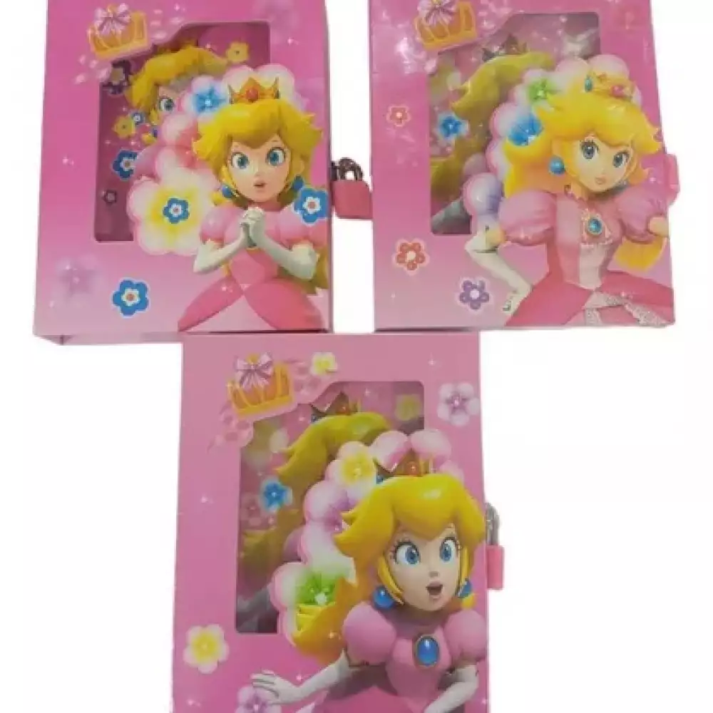 Agenda Tipo Diario con Candado Princesa Peach