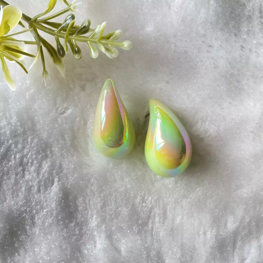 Aretes en forma de gota jade set x4 colores surtidos