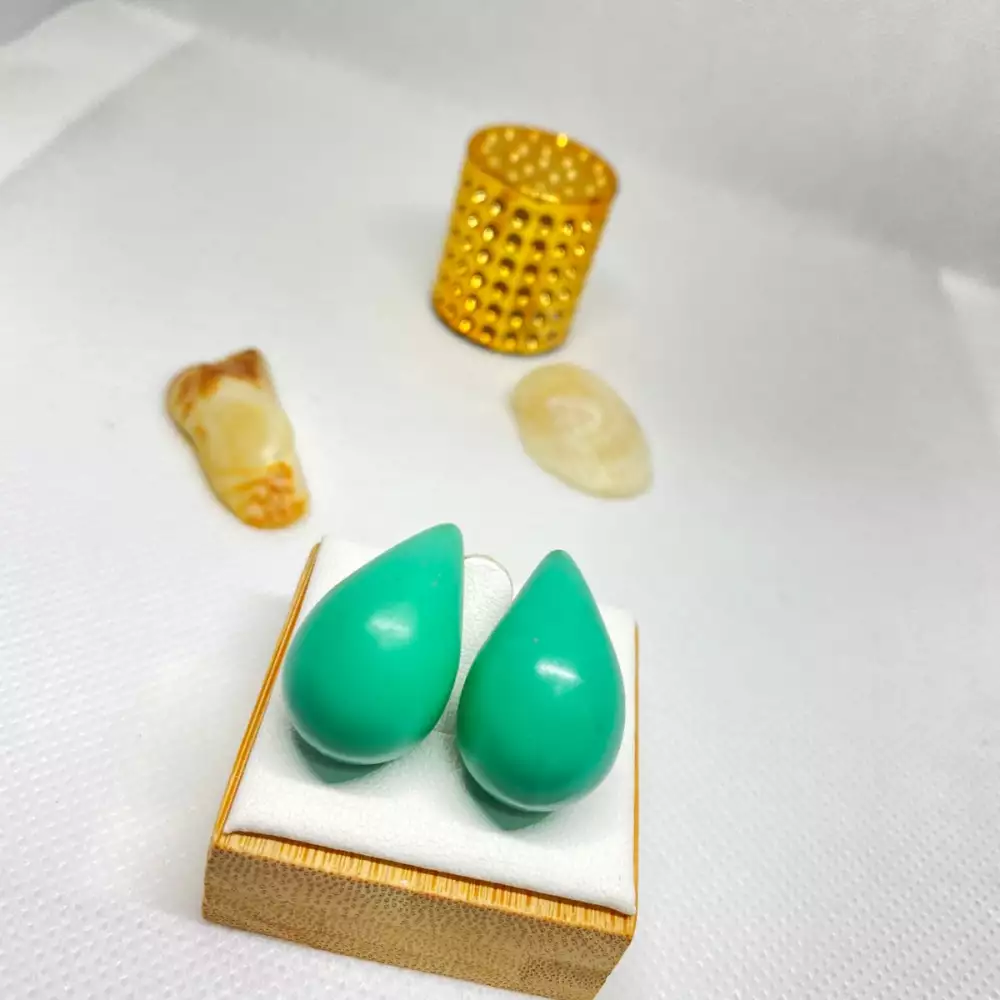 Aretes en forma de gota jade set x4 colores surtidos