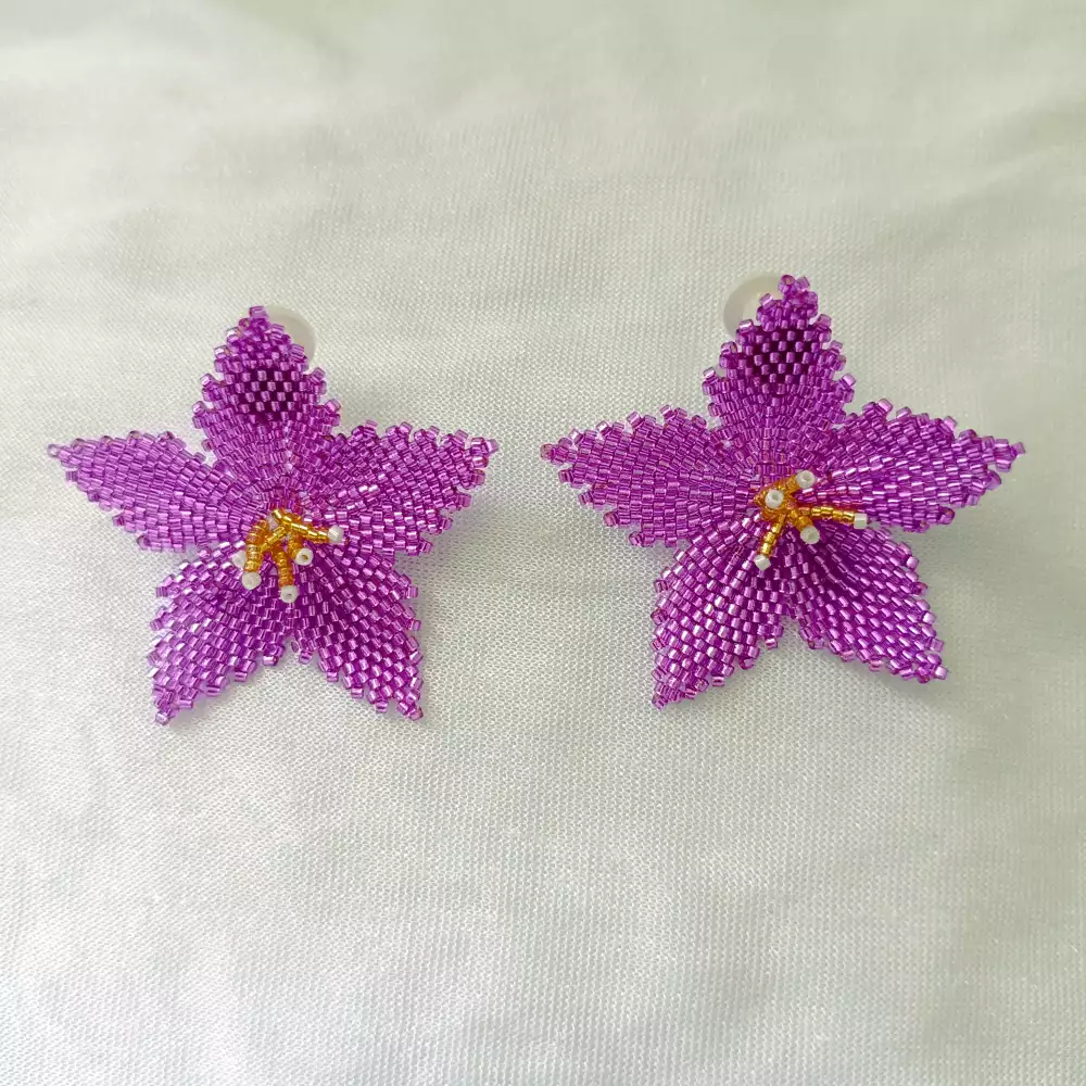 ARETES Flor de bugambilia