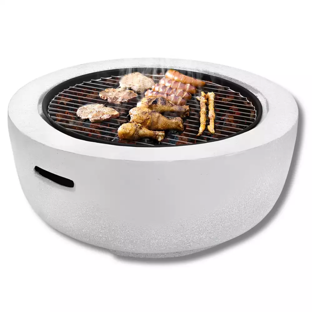 Asador Redondo Tipo Fogata Brasero Portátil Para Jardín Y Camping