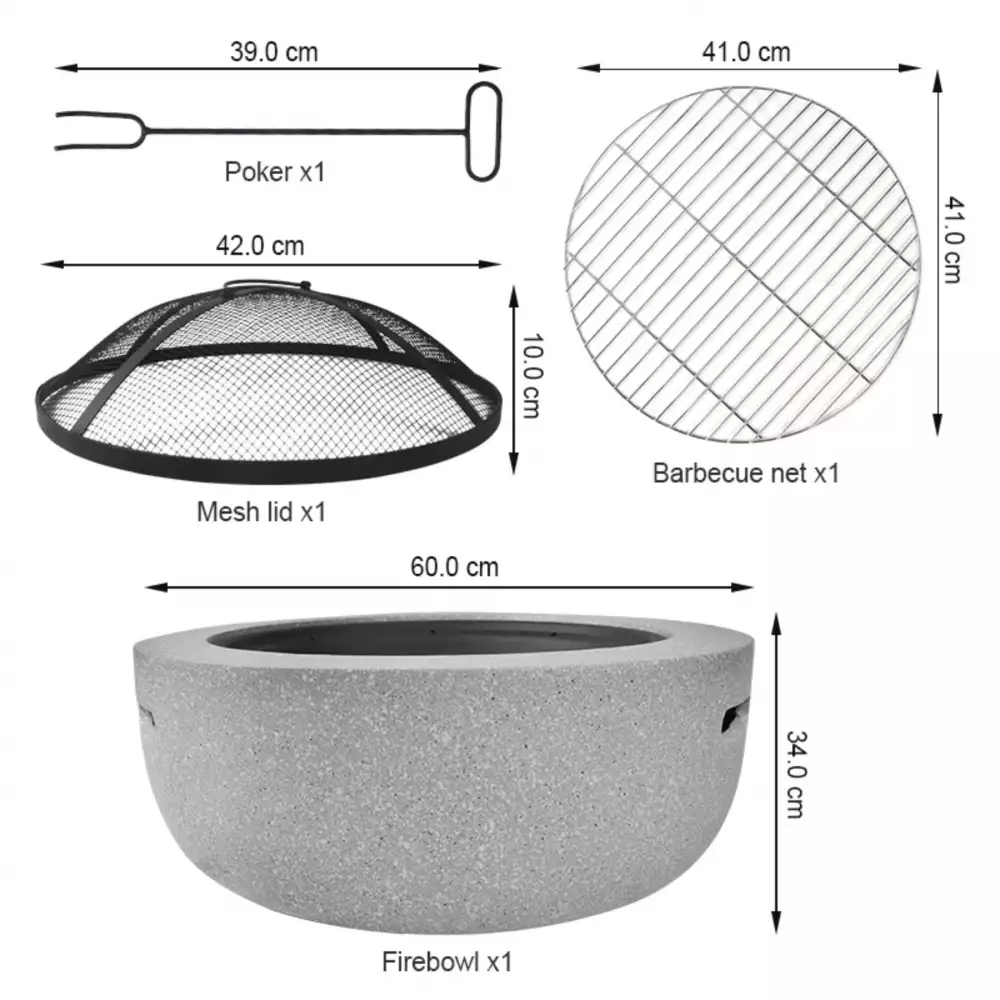 Asador Redondo Tipo Fogata Brasero Portátil Para Jardín Y Camping