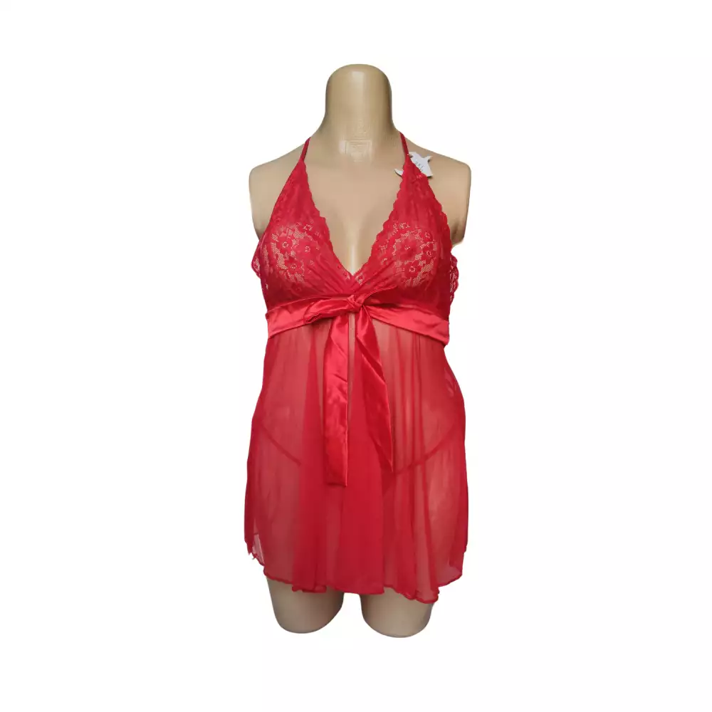 Baby Doll Lenceria Femenina Con tanga L-XL ROJO 011 La Plaza Morada