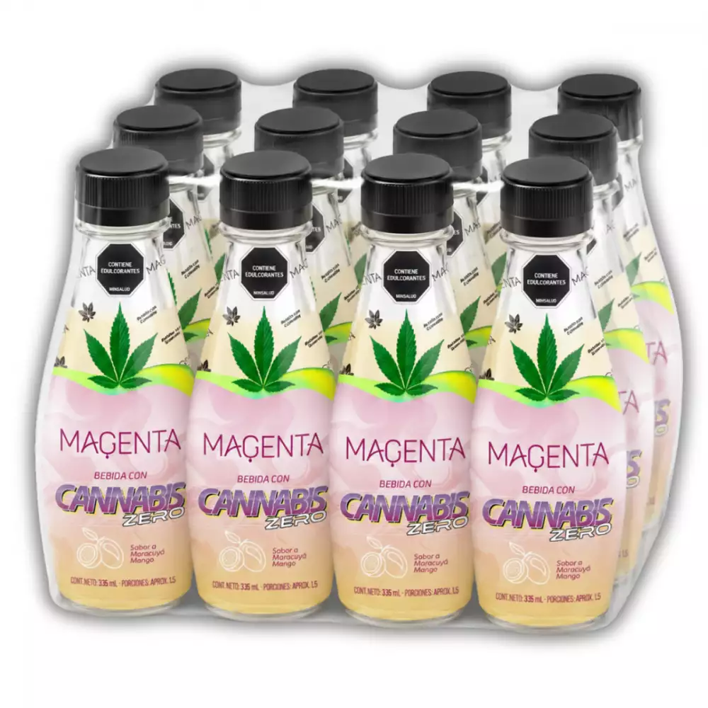 Bebida CBD sin azúcar sabor maracuyá mango 335 ml